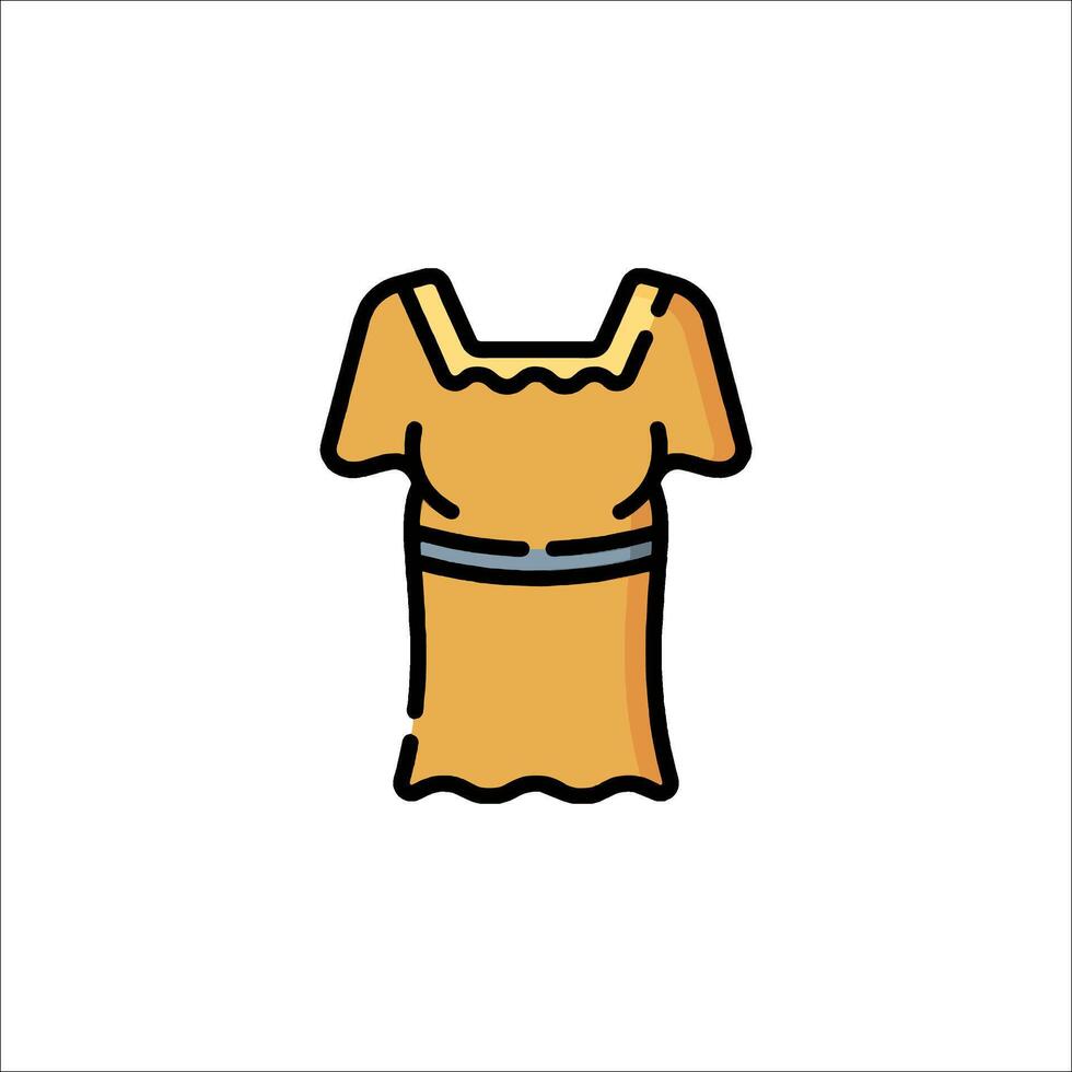 A yellow dress icon on a white background vector