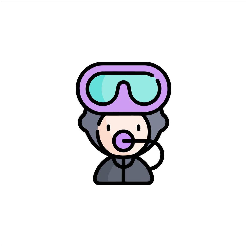 A cartoon character with goggles and a mask vector