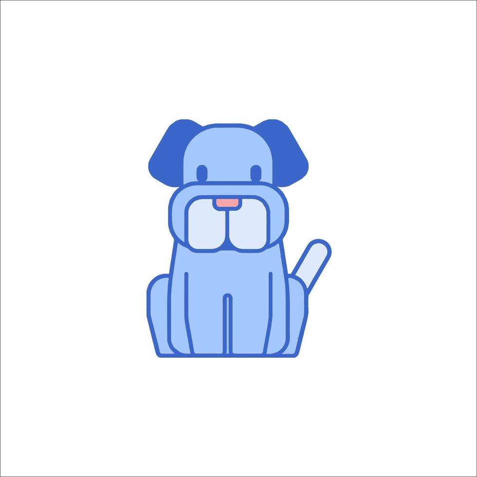 A dog icon in a flat style vector