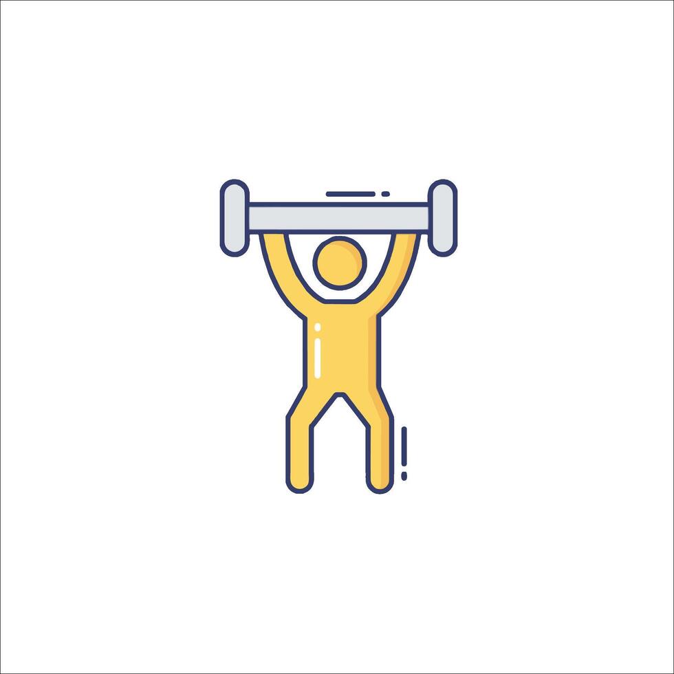 A man lifting a barbell icon vector