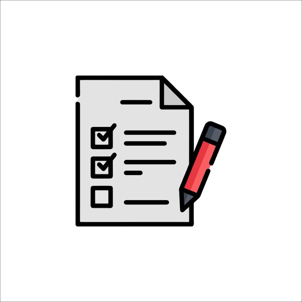 A checklist with a pen and check box icon vector