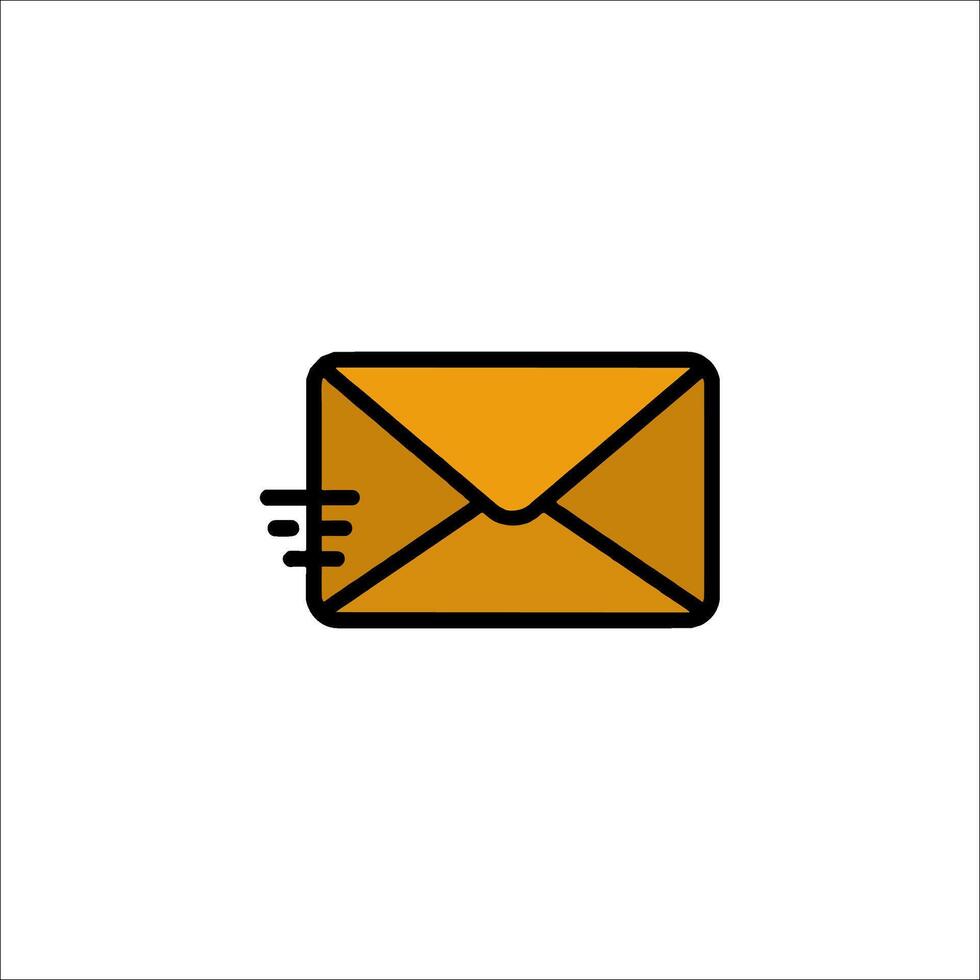 An email icon with a yellow envelope vector