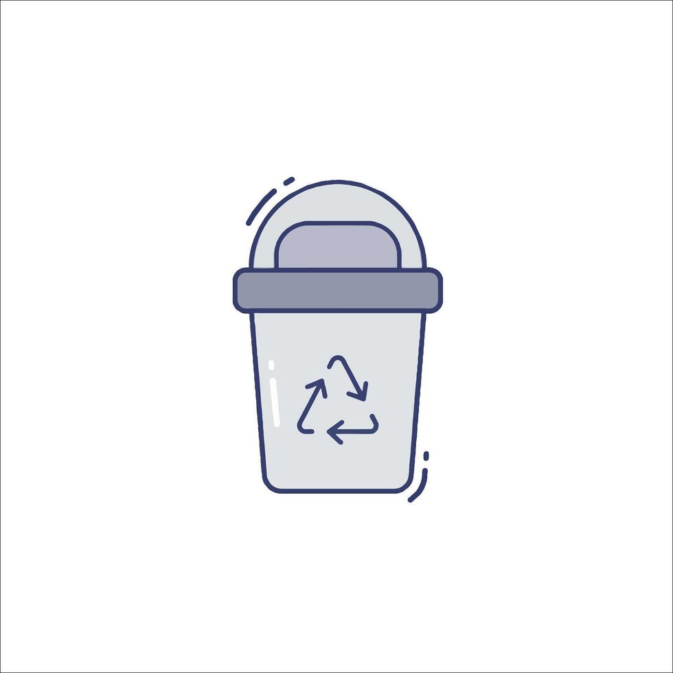 A trash can with a recycling symbol on it vector