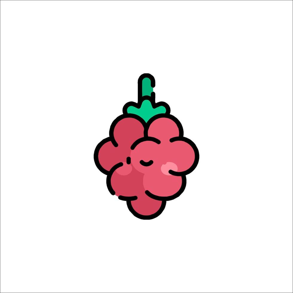 A cartoon raspberry on a white background vector