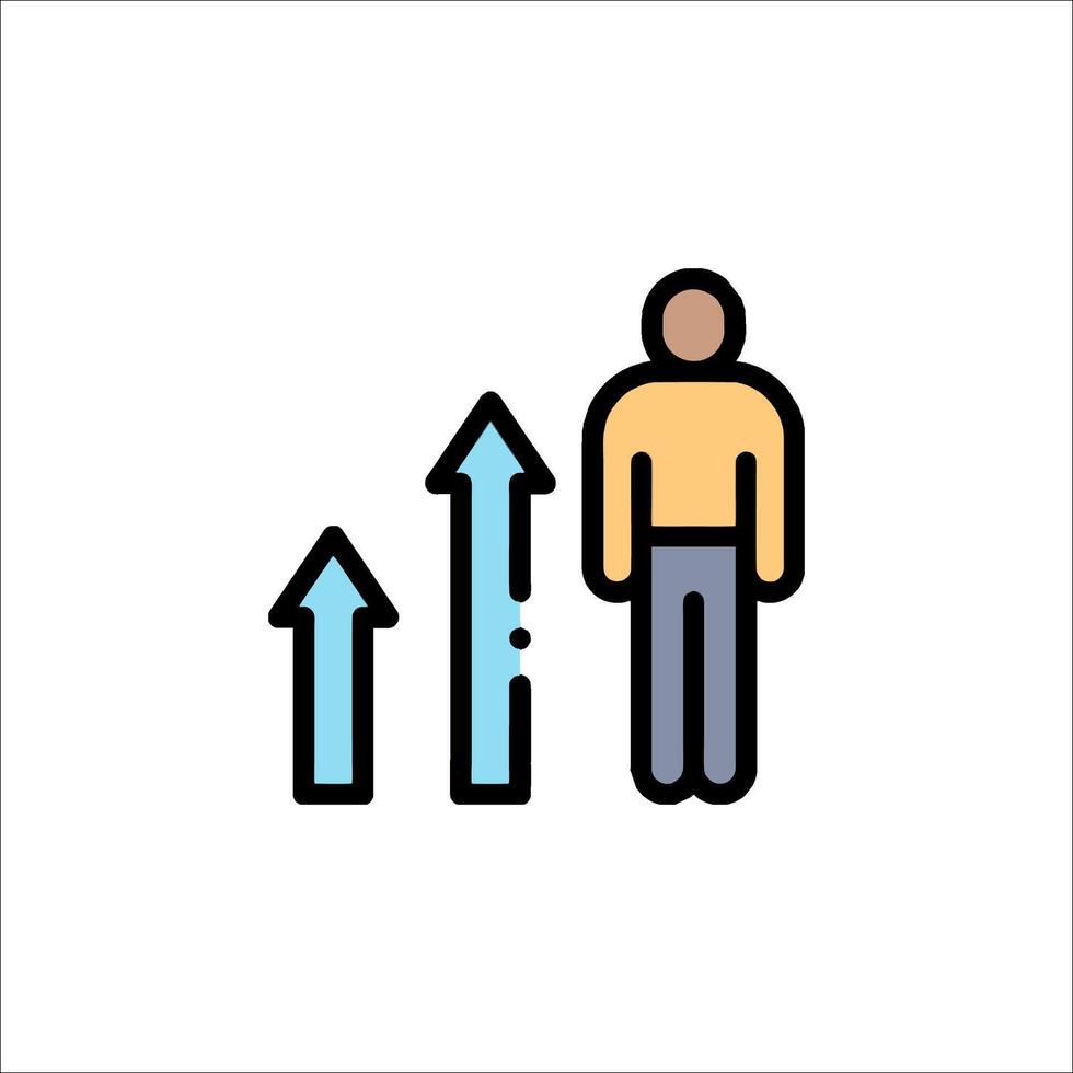Man with arrow icon illustration vector