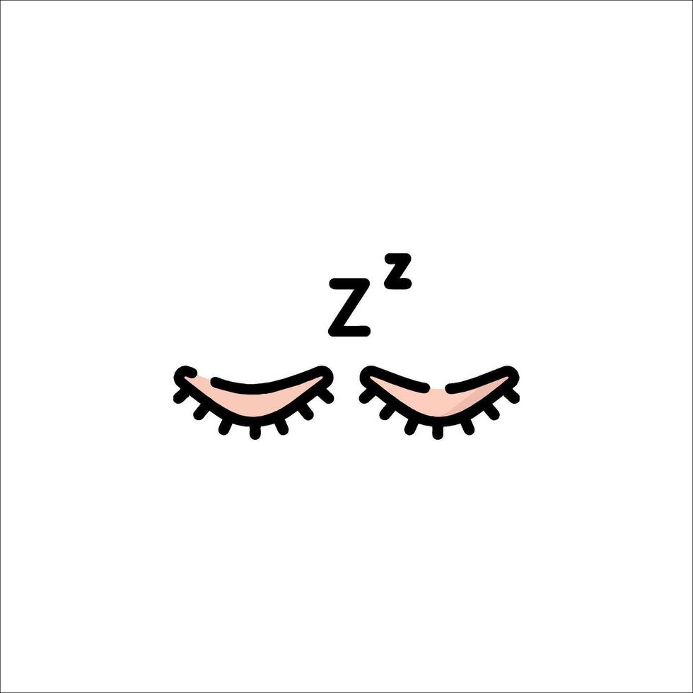 A cartoon illustration of a sleeping eyelashes vector