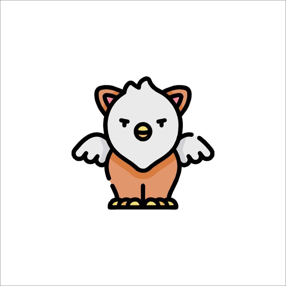 An owl with wings and a white face vector