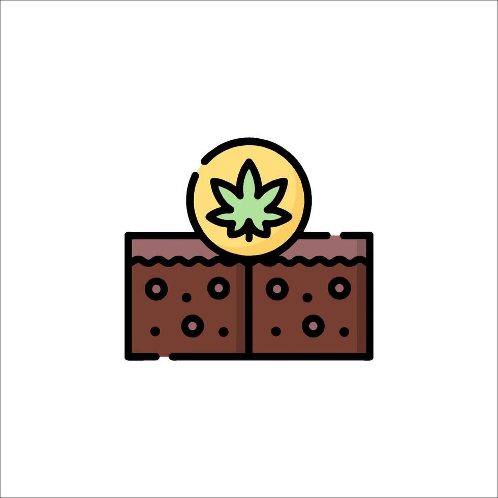 A marijuana cake icon with a coin on top vector