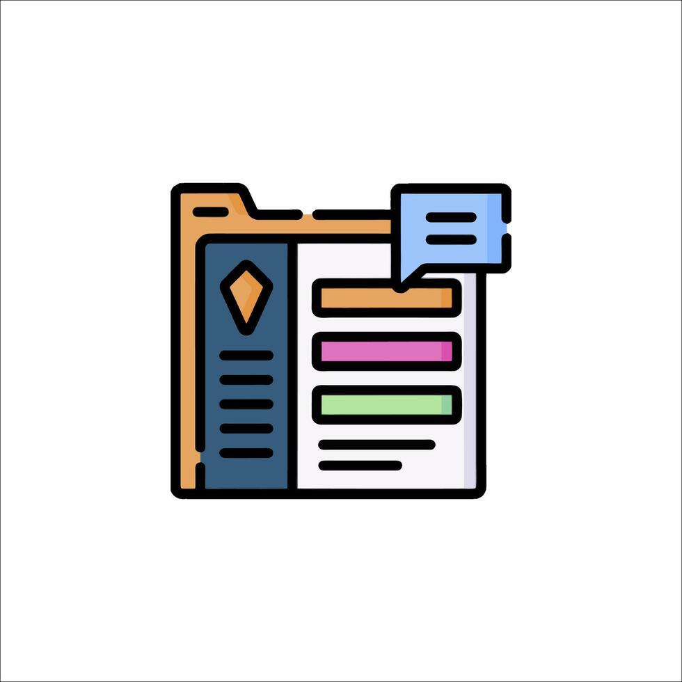 A file icon with a speech bubble vector