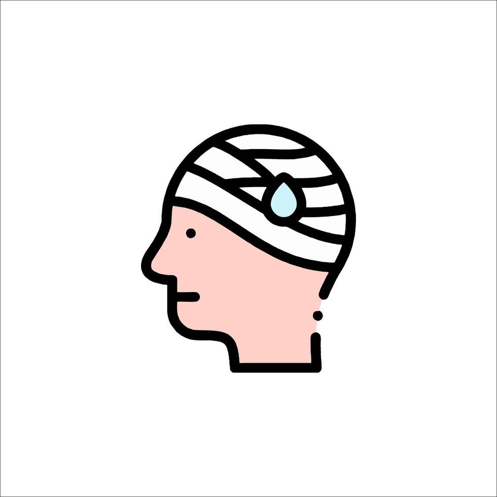 A man with a bandage on his head vector