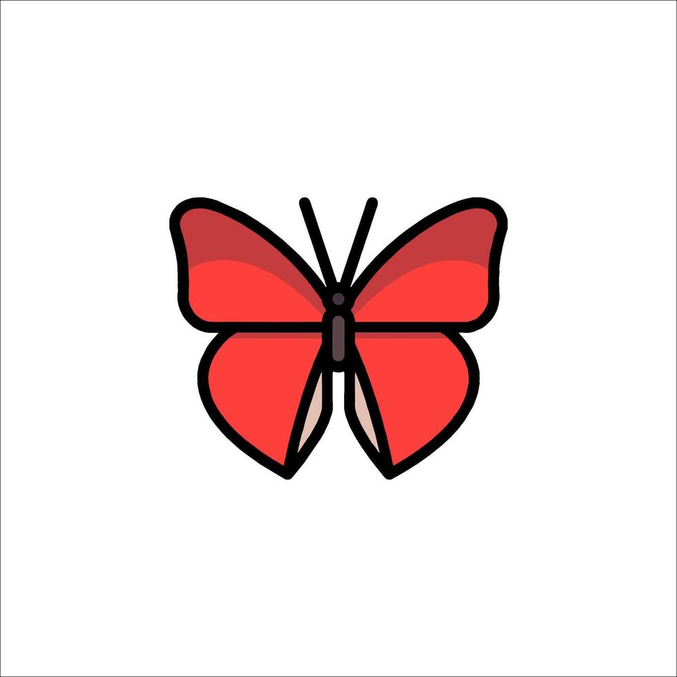 A red butterfly icon on a white background vector