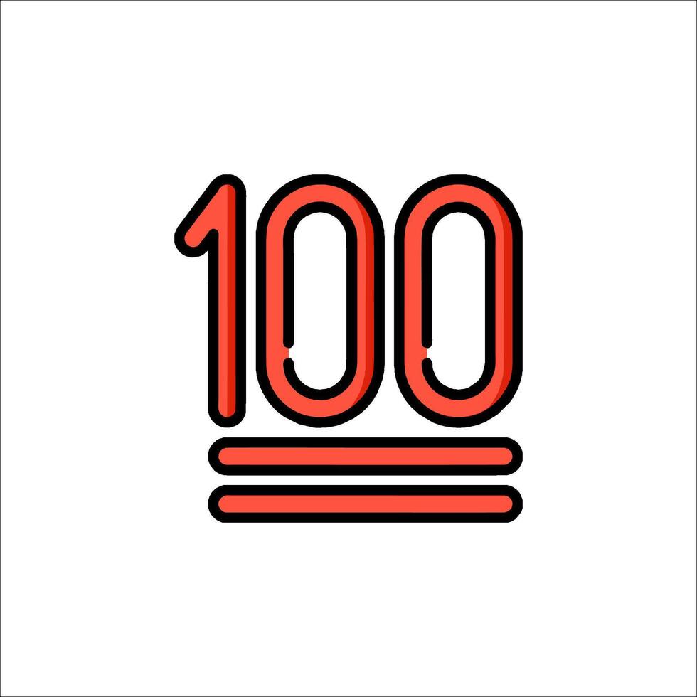 A 100 sign with a red line vector