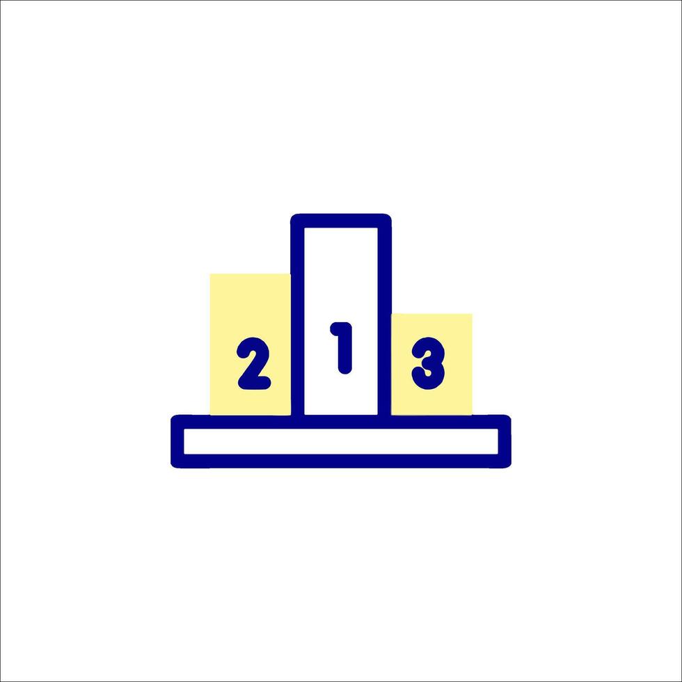 A blue and yellow line icon of a number vector