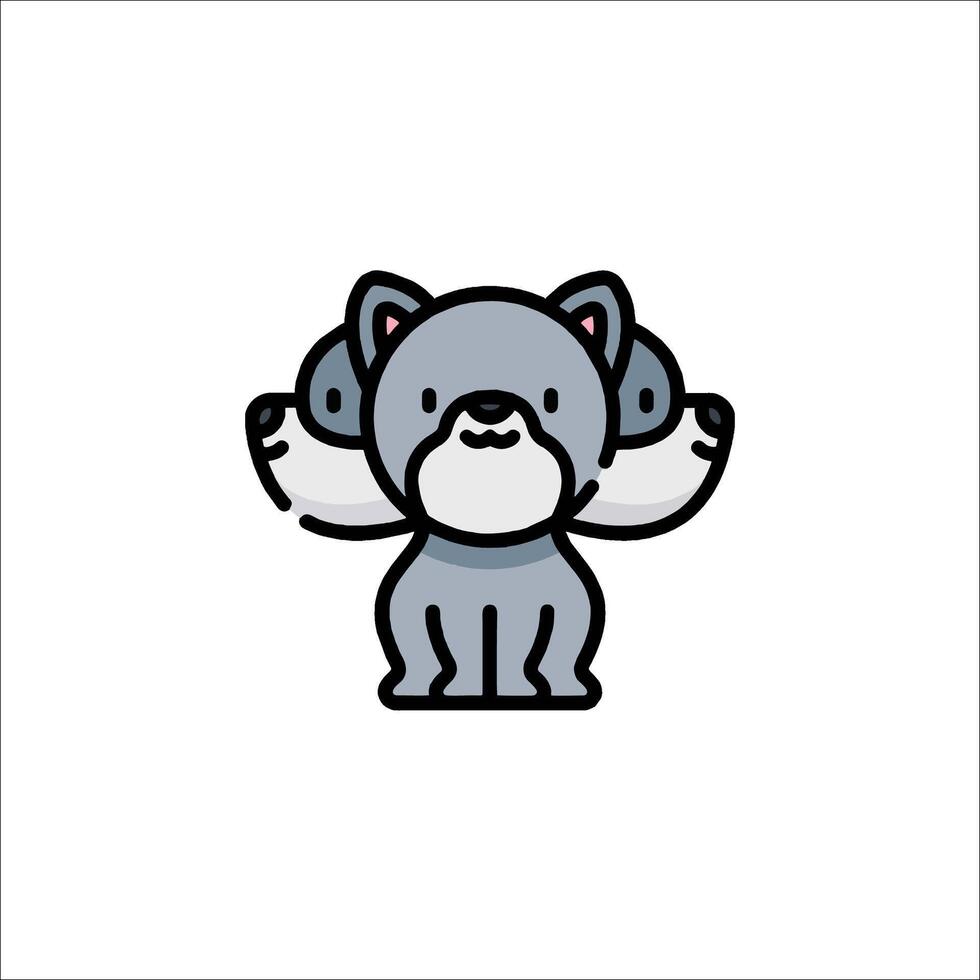 A cartoon dog with a big head and ears vector