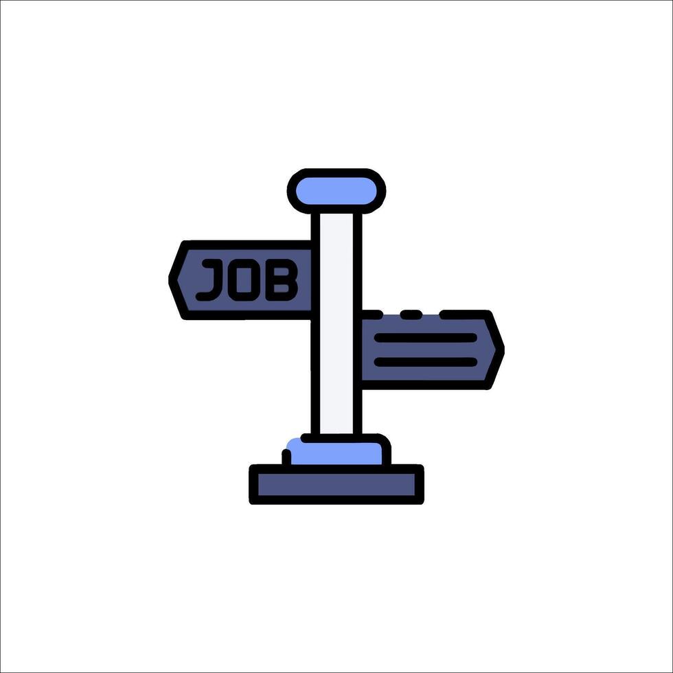 A job sign with a blue arrow pointing to the right vector