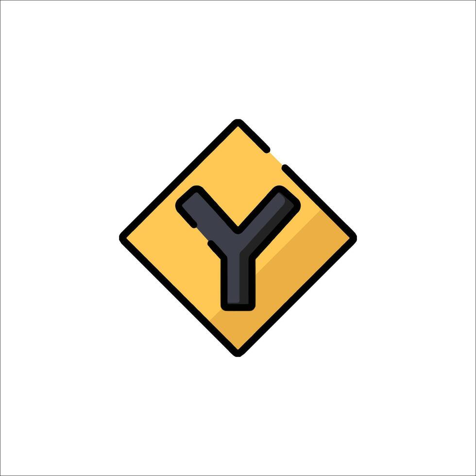 A yellow and black sign with the letter y vector
