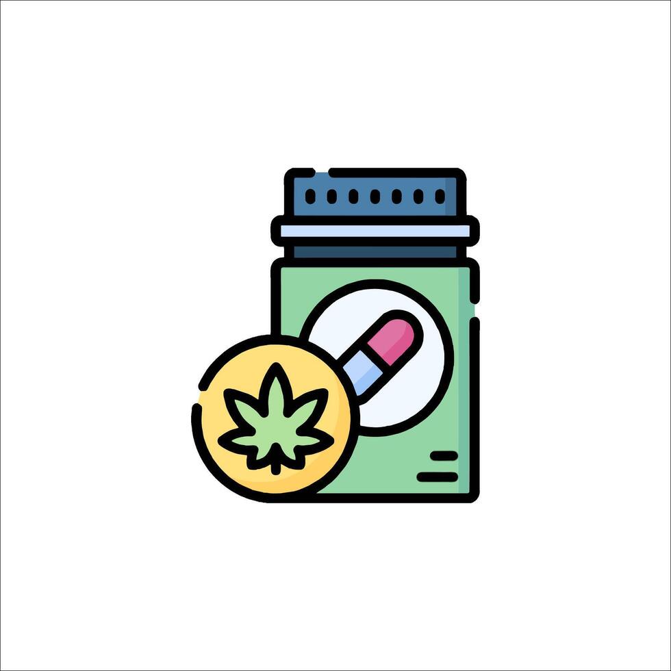 Illustration of marijuana pills and a coin vector