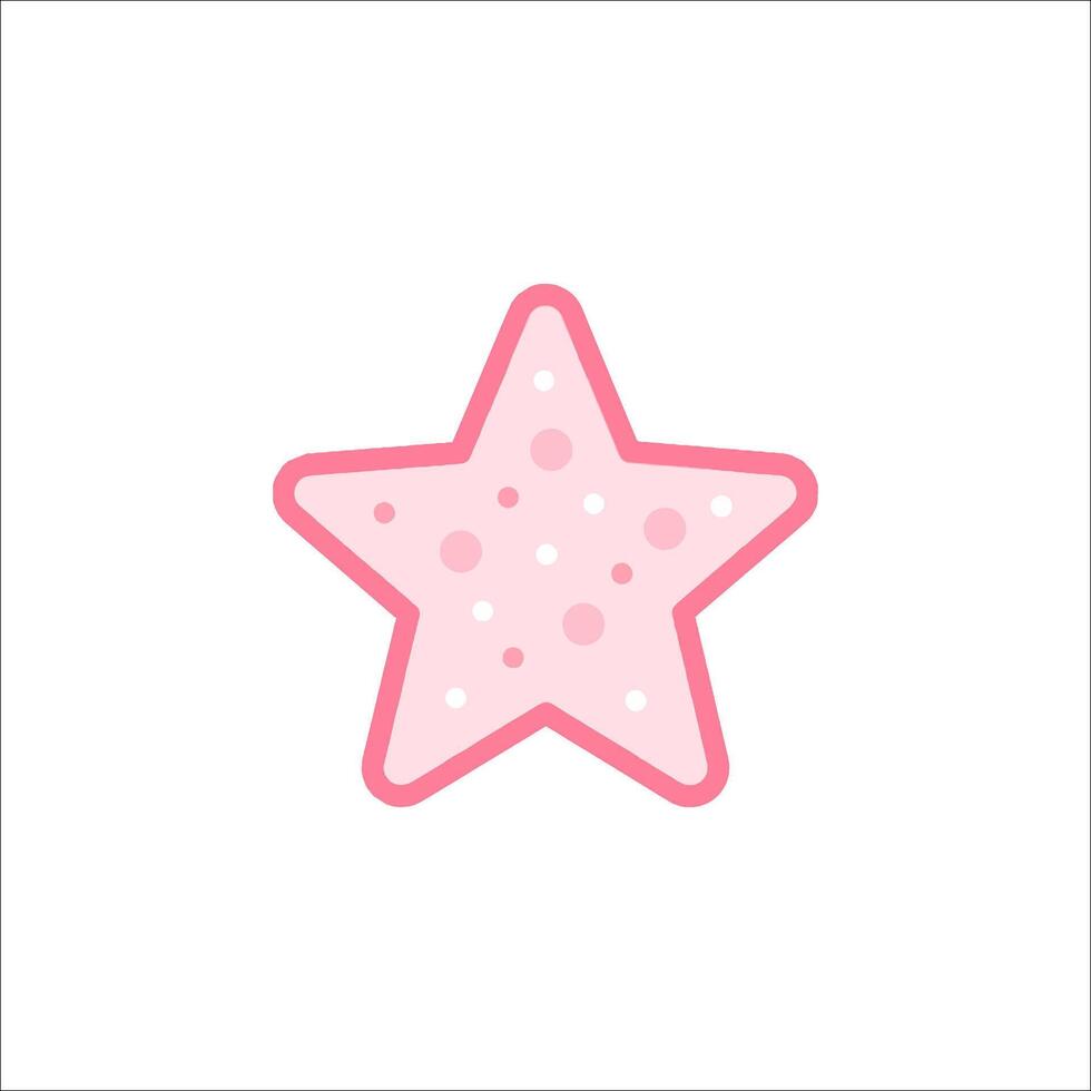 A pink star with polka dots on it vector