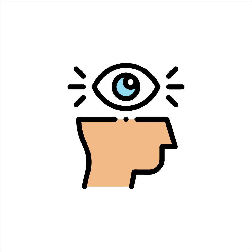 An icon of a person with an eye in the head vector