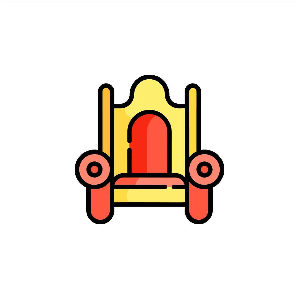 A chair with a red and yellow color scheme vector