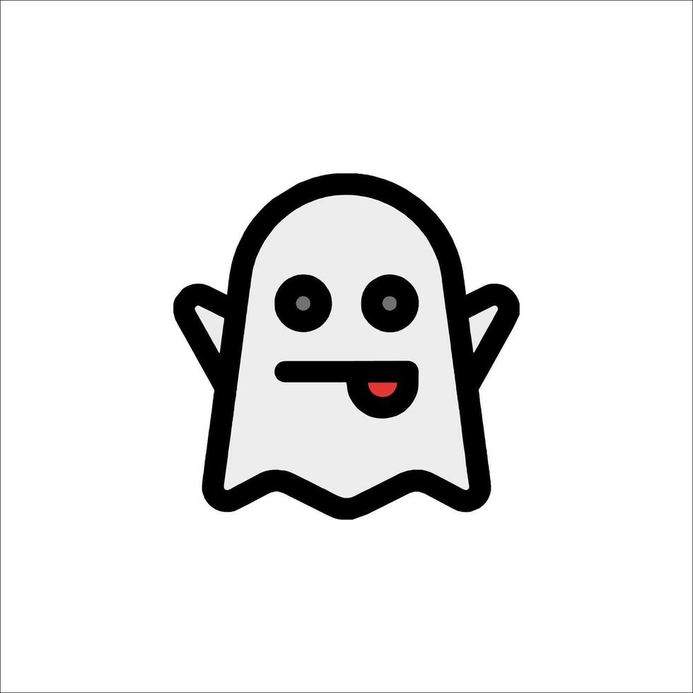 A ghost with a red tongue and a smile vector