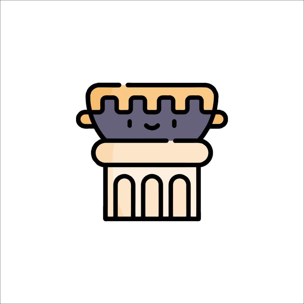 A cartoon statue with a crown on top vector