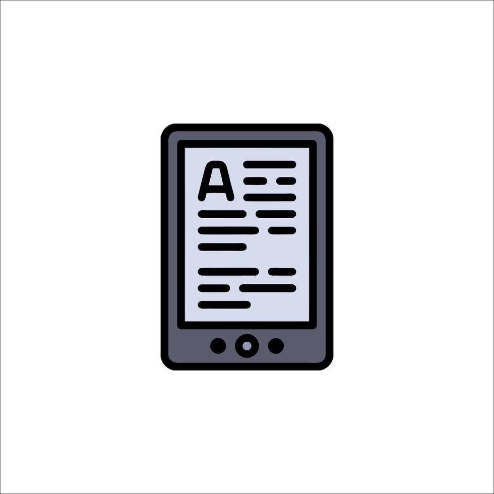 A tablet computer with a paper document icon vector