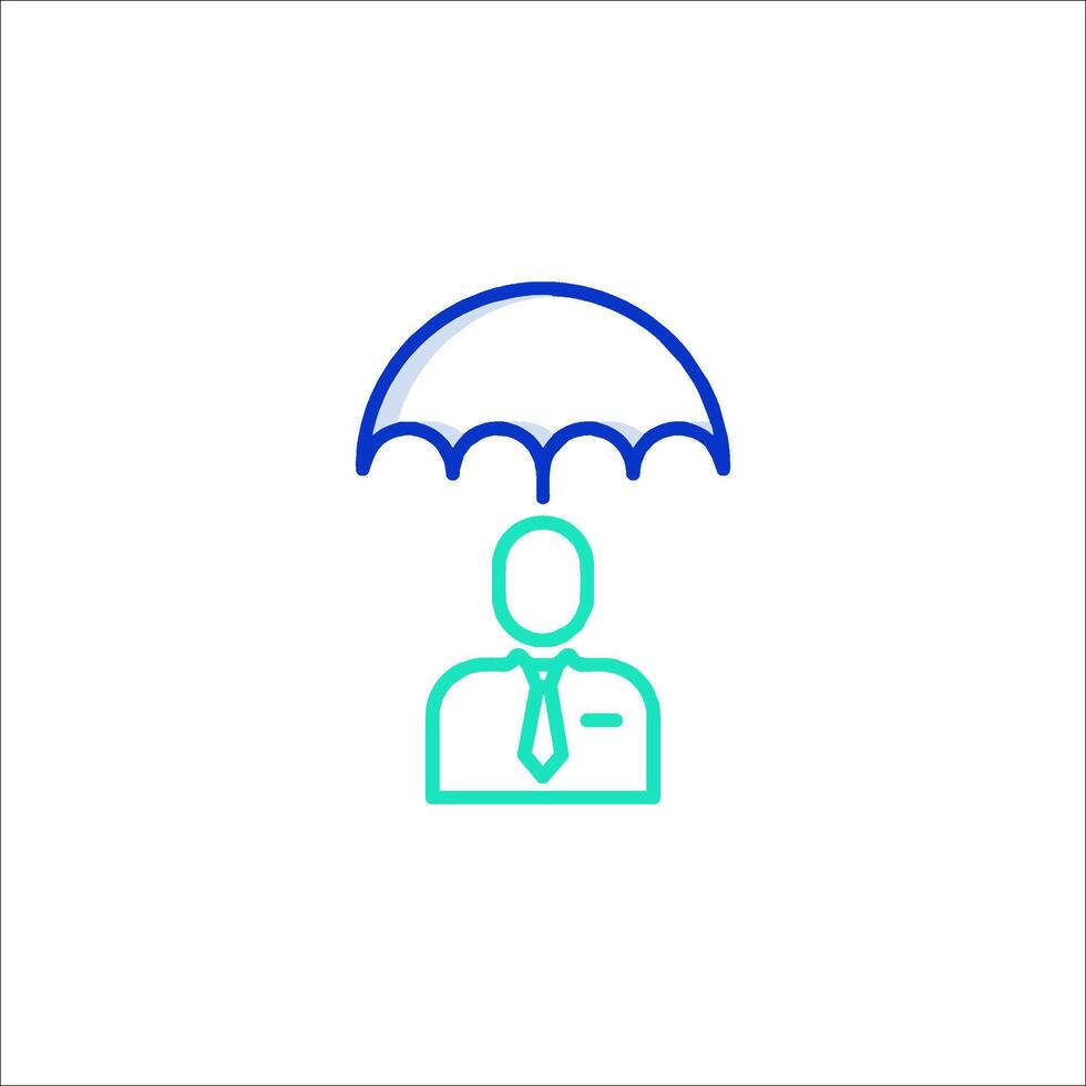 A man with an umbrella over his head vector