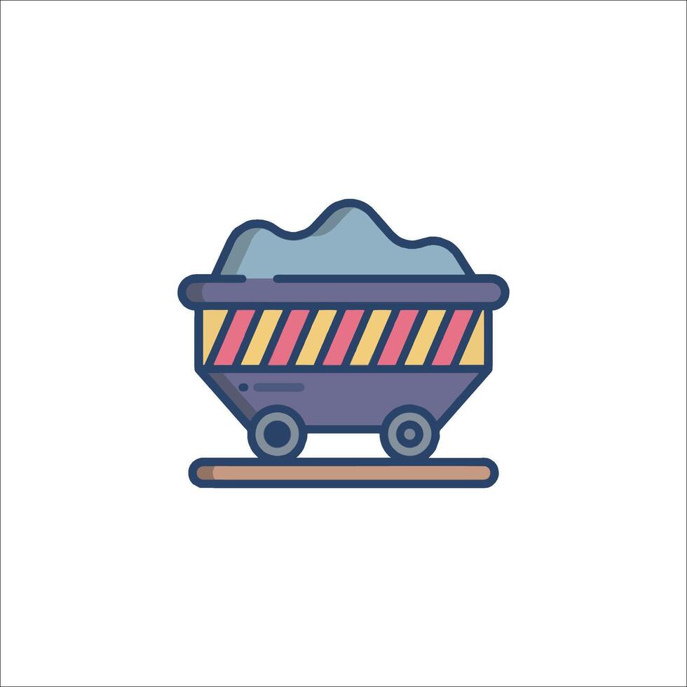 A coal wagon icon on a white background vector