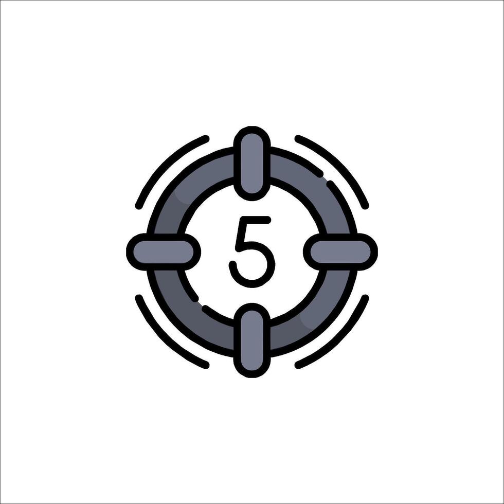 A five in a circle icon vector