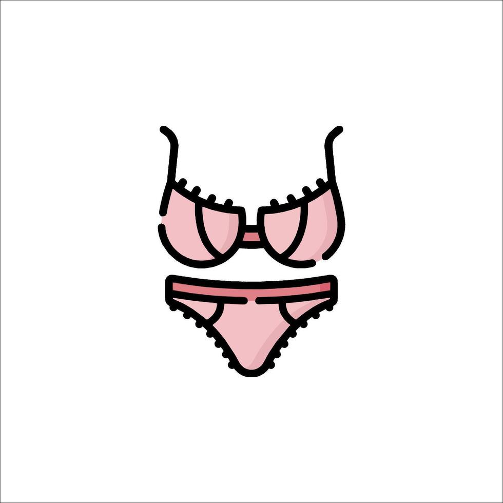 A pink bra and panties icon vector