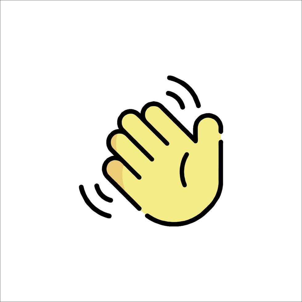 A hand with a wave icon on a white background vector