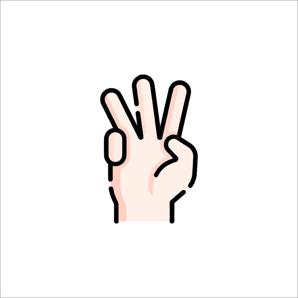 A hand with two fingers up and a peace sign vector