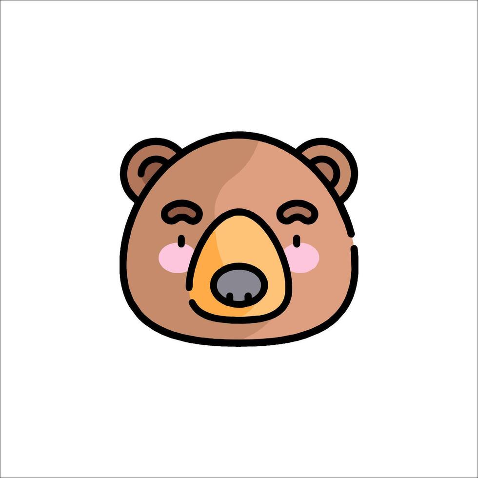 A cartoon bear face with a pink nose vector