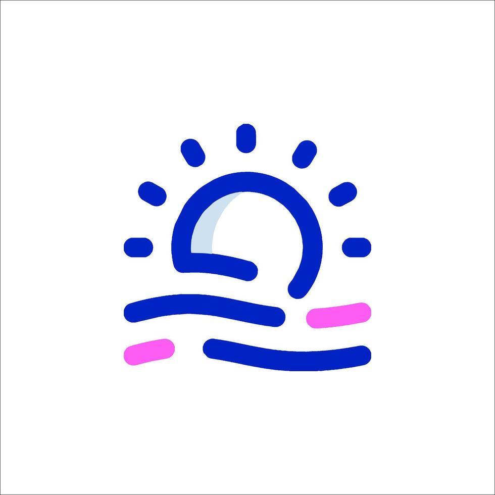 A blue and pink sun logo on a white background vector