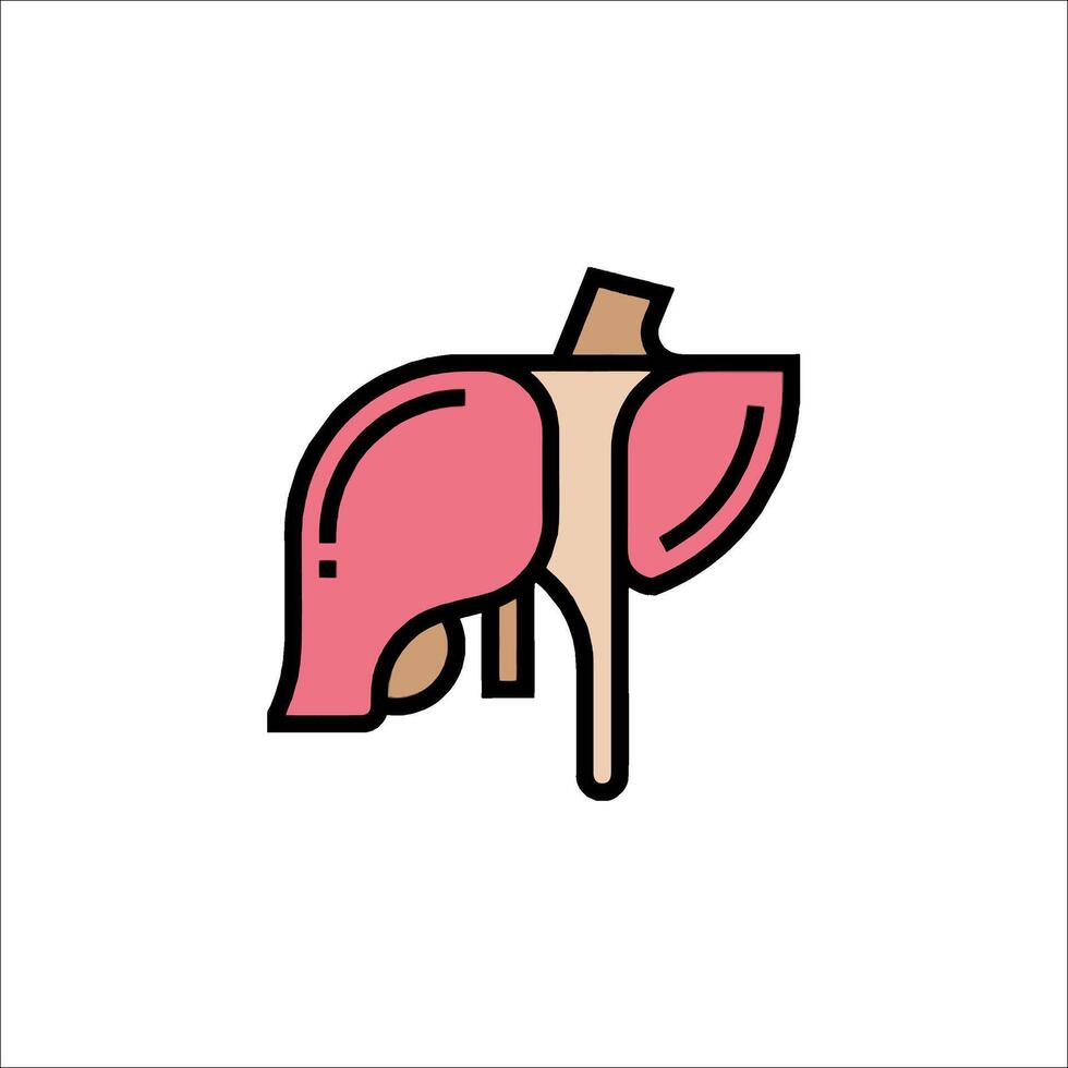 Liver icon in line style illustration vector