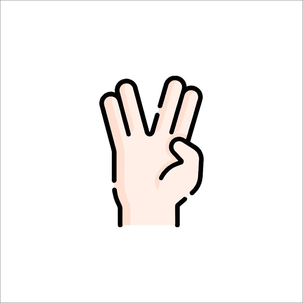 A hand with two fingers up and a peace sign vector