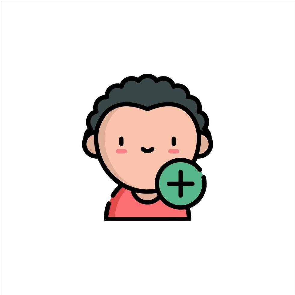 A man with a plus sign on his face vector