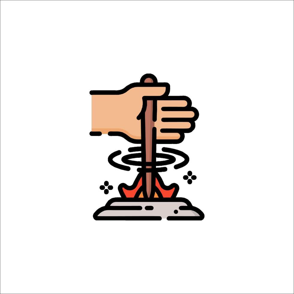 A hand holding a broom and a stick vector