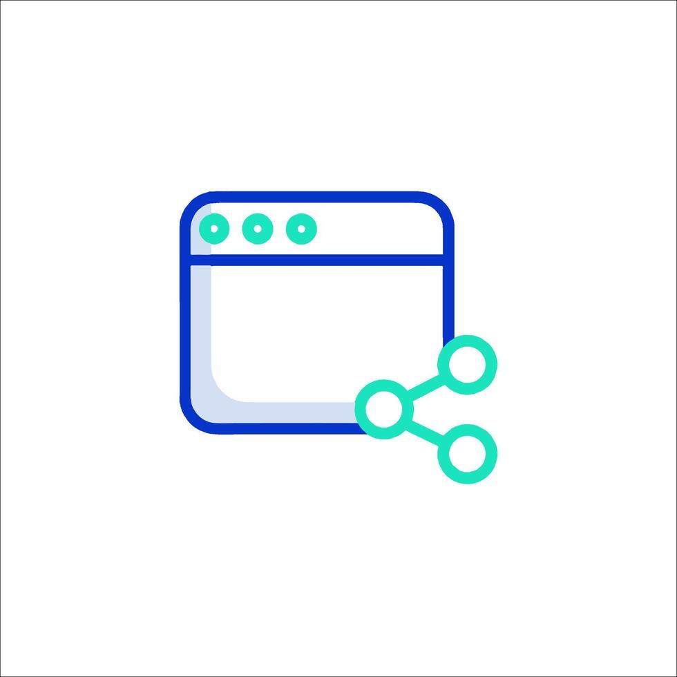 A web page with a link icon vector