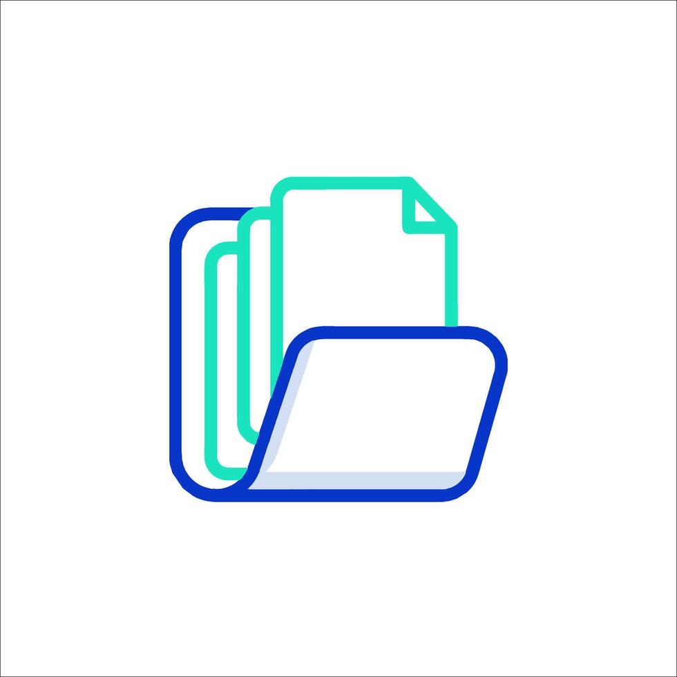 A folder icon with a green and blue color vector
