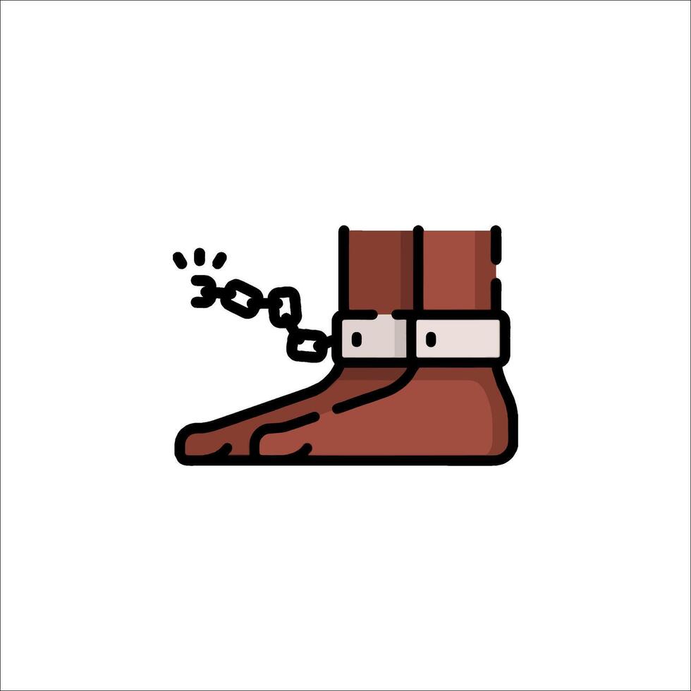 A foot with a chain around it vector