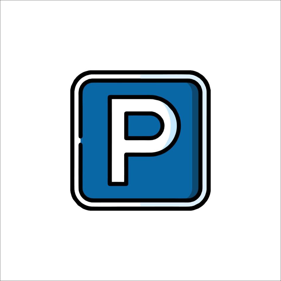Parking sign icon vector