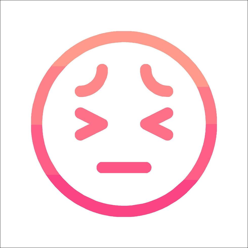 A pink and red emoticion icon vector