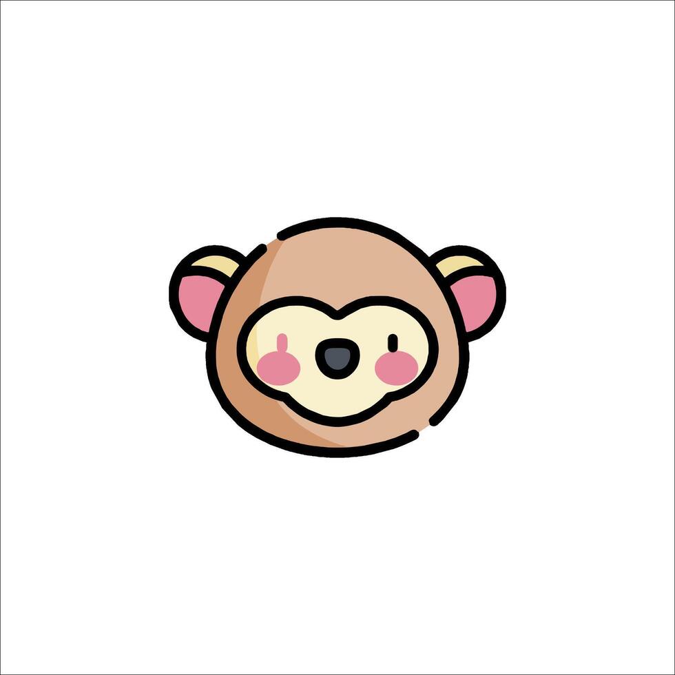 A cartoon monkey face with pink eyes vector
