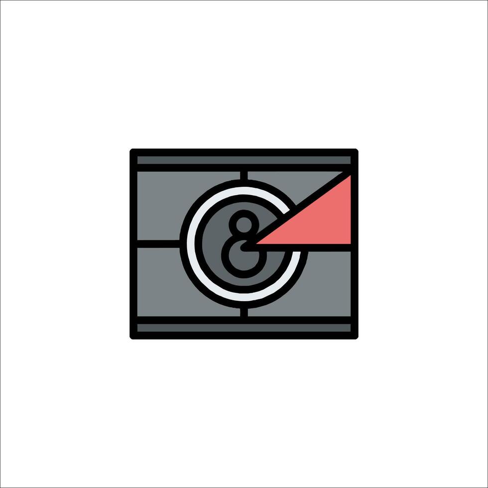 A camera icon with a red arrow pointing to it vector