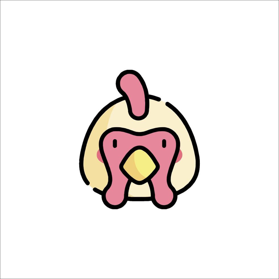 A cute chicken with a pink nose and pink tongue vector