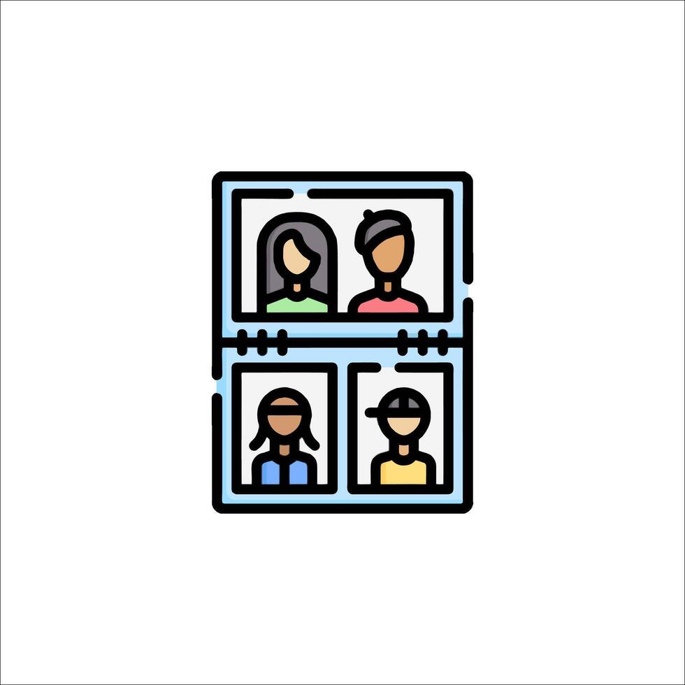 People in a frame icon vector