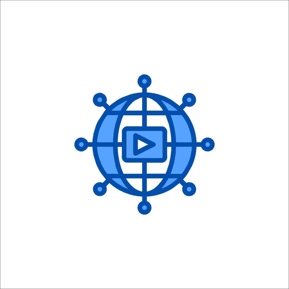 A globe with a player icon vector