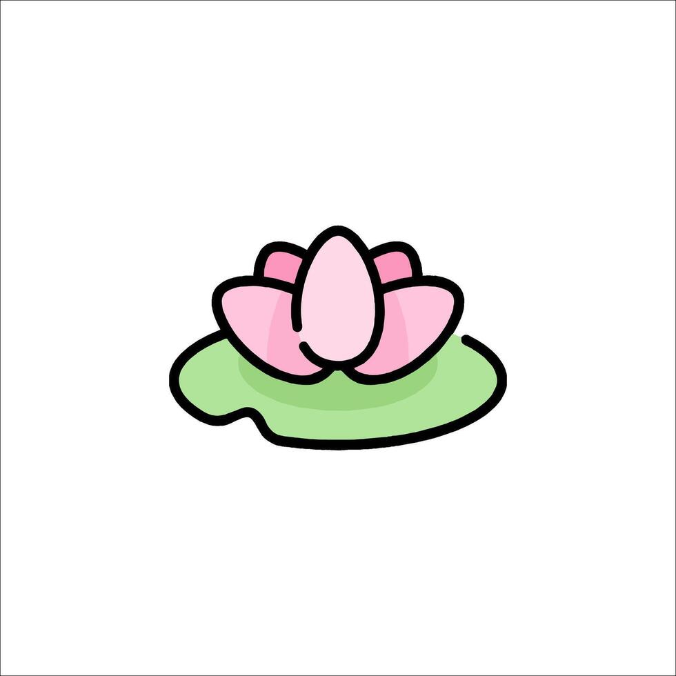 A pink lotus flower on a leaf vector